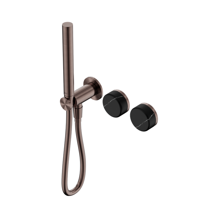 Nero Serenity Progressive Shower System With Marquina Black Handle And Slim Shower - Brushed Bronze
