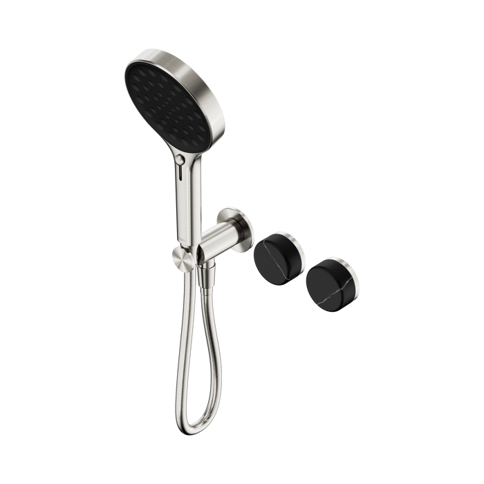 Nero Serenity Progressive Shower System With Marquina Black Handle And Serenity Hand Shower - Brushed Nickel