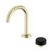 Nero Serenity Progressive Basin Mixer Arc Spout With Marquina Black Handle - Brushed Gold