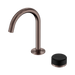 Nero Serenity Progressive Basin Mixer Arc Spout With Marquina Black Handle - Brushed Bronze