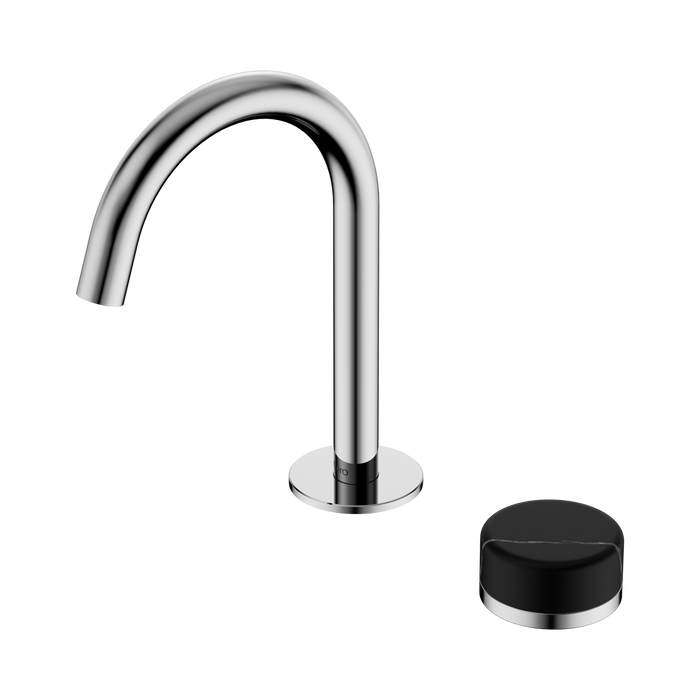 Nero Serenity Progressive Basin Mixer Arc Spout With Marquina Black Handle - Chrome