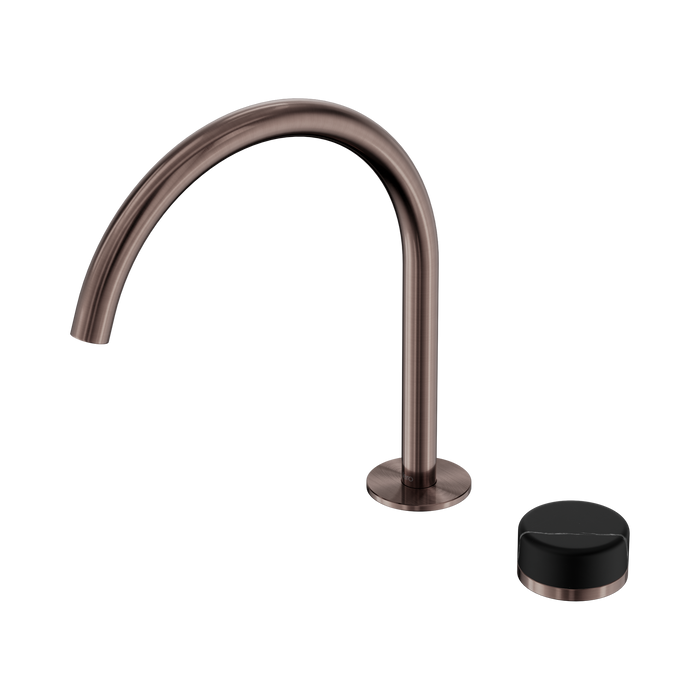 Nero Serenity Progressive Bath/Kitchen Mixer Arc Spout With Marquina Black Handle - Brushed Bronze