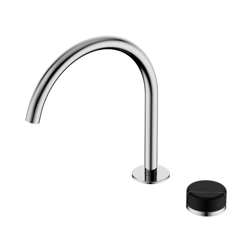 Nero Serenity Progressive Bath/Kitchen Mixer Arc Spout With Marquina Black Handle - Chrome