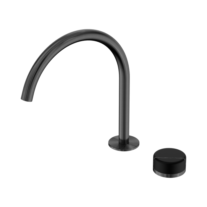 Nero Serenity Progressive Bath/Kitchen Mixer Arc Spout With Marquina Black Handle - Gun Metal