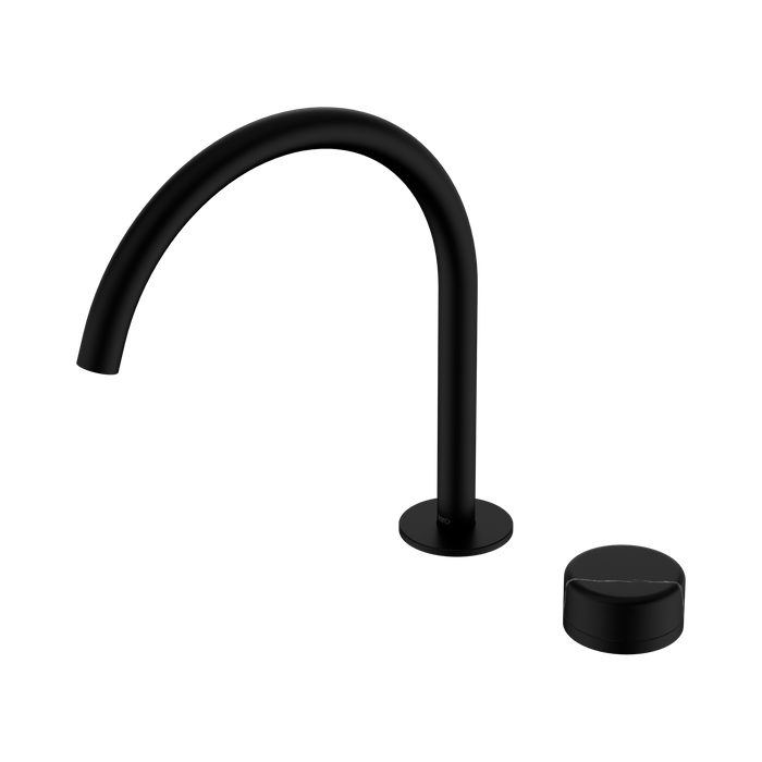 Nero Serenity Progressive Bath/Kitchen Mixer Arc Spout With Marquina Black Handle - Matte Black
