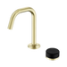 Nero Serenity Progressive Basin Mixer Edge Spout With Marquina Black Handle - Brushed Gold
