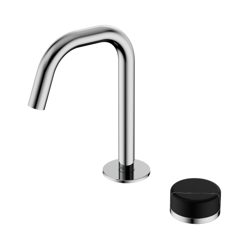 Nero Serenity Progressive Basin Mixer Edge Spout With Marquina Black Handle - Chrome