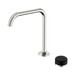 Nero Serenity Progressive Bath/Kitchen Mixer Edge Spout With Marquina Black Handle - Brushed Nickel