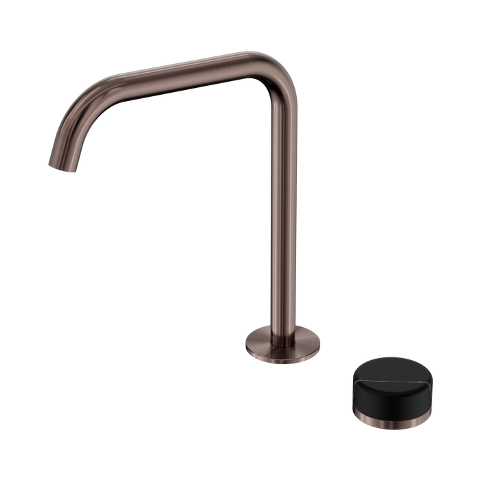 Nero Serenity Progressive Bath/Kitchen Mixer Edge Spout With Marquina Black Handle - Brushed Bronze