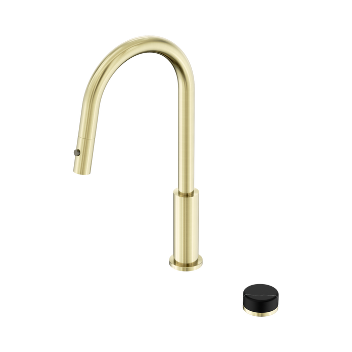 Nero Serenity Progressive Pull Out kitchen Set With Marquina Black Handle - Brushed Gold
