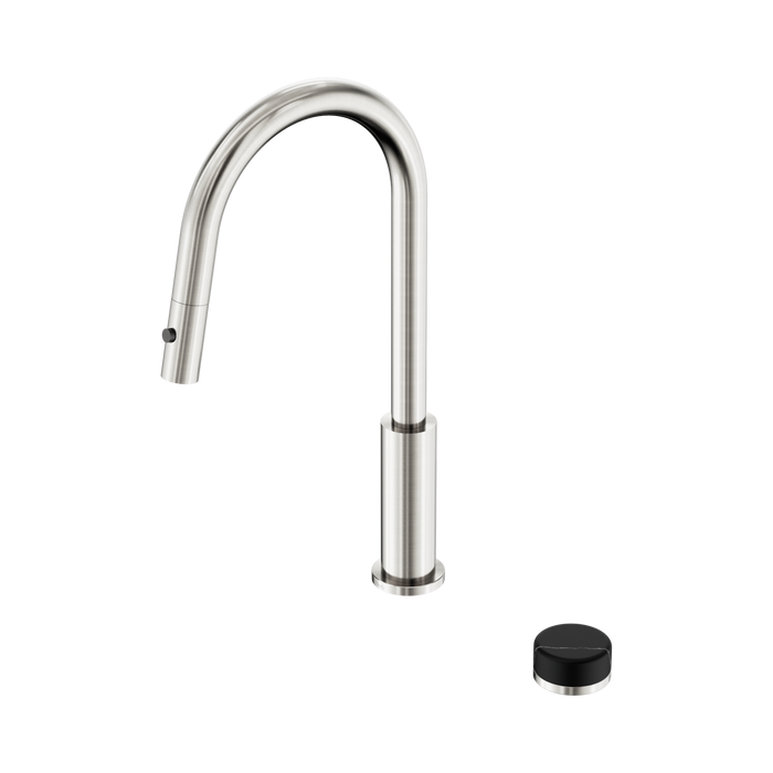 Nero Serenity Progressive Pull Out kitchen Set With Marquina Black Handle - Brushed Nickel
