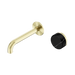 Nero Serenity Progressive Wall Basin Mixer 160mm Spout With Marquina Black Handle - Brushed Gold