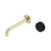 Nero Serenity Progressive Wall Basin Mixer 185mm Spout With Marquina Black Handle - Brushed Gold