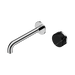 Nero Serenity Progressive Wall Basin Mixer 185mm Spout With Marquina Black Handle - Chrome