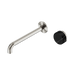 Nero Serenity Progressive Wall Basin Mixer 220mm Spout With Marquina Black Handle - Brushed Nickel