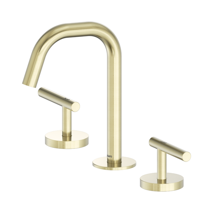 Nero Mecca Lever Basin Set Edge Spout - Brushed Gold