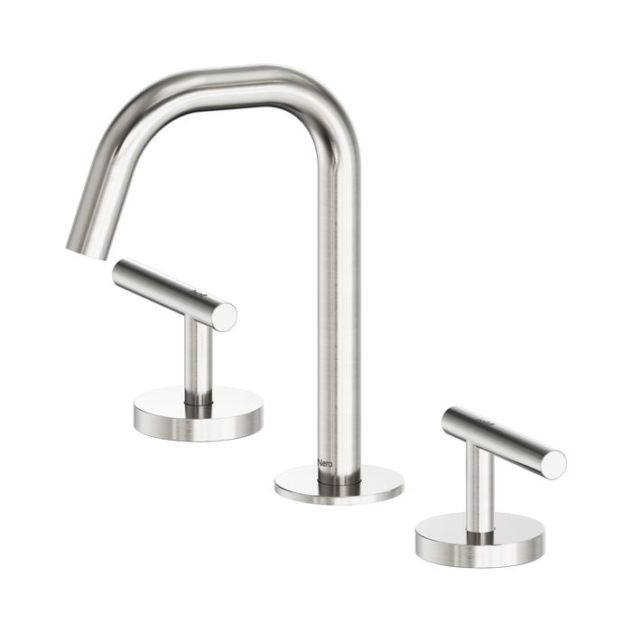 Nero Mecca Lever Basin Set Edge Spout - Brushed Nickel