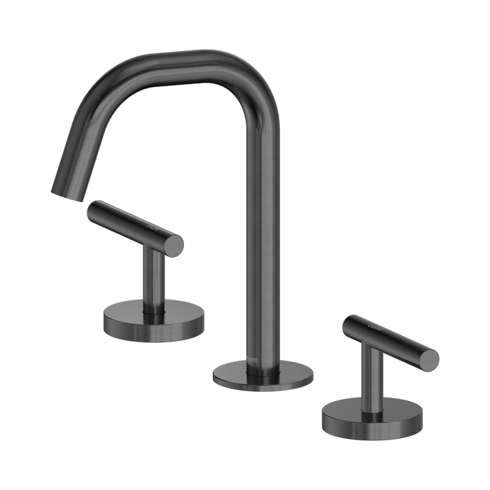 Nero Mecca Lever Basin Set Edge Spout - Gun Metal