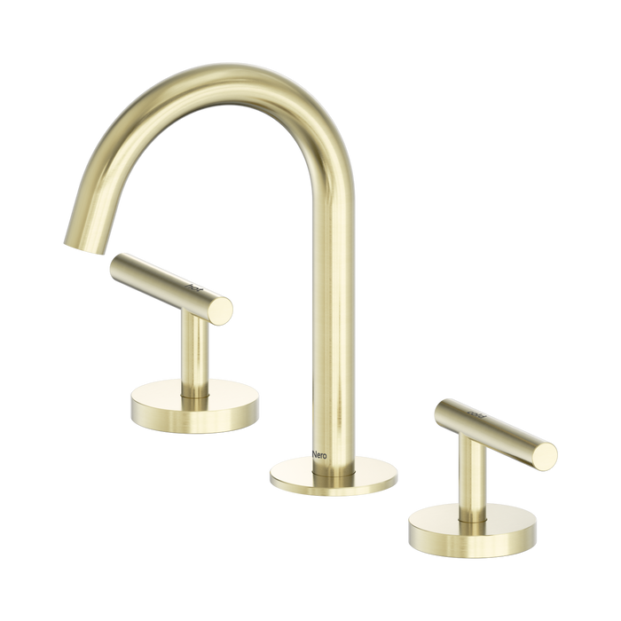 Nero Mecca Lever Basin Set Arc Spout - Brushed Gold