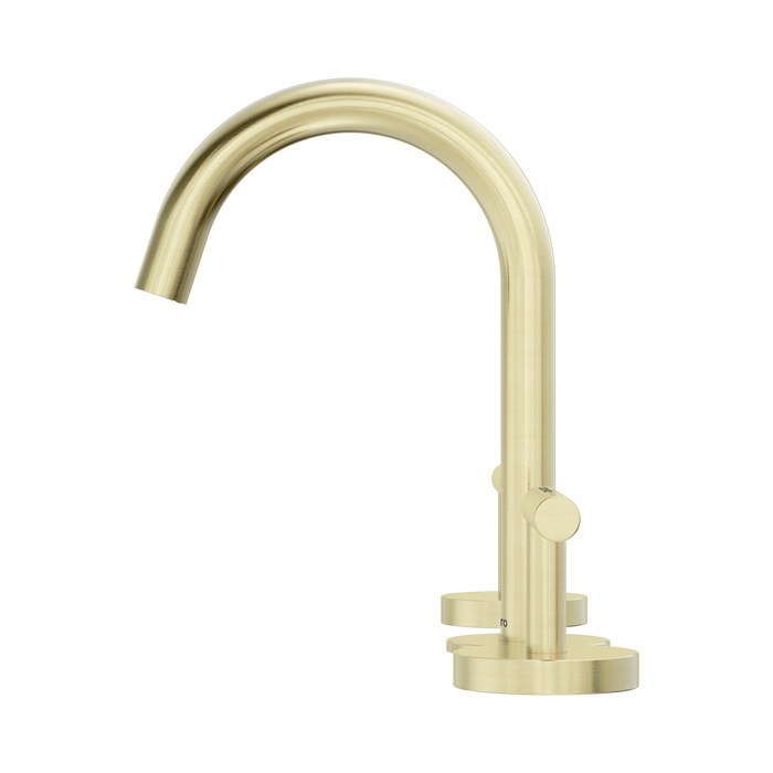 Nero 25D002BG Mecca Basin Set Arc Spout Brushed Gold image 2 | SKU: 25D002BG