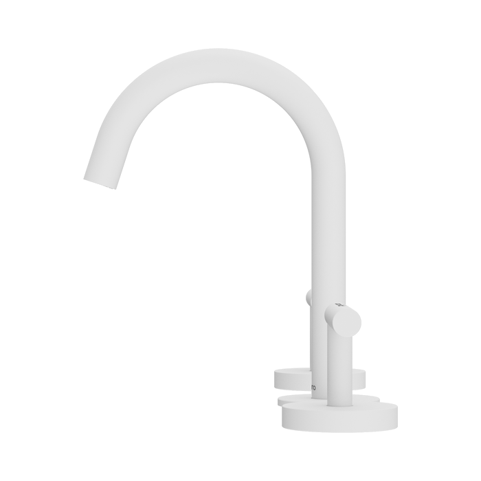 Nero 25D002MW Mecca Basin Set Arc Spout Matte White image 2 | SKU: 25D002MW