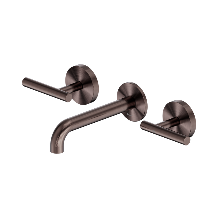 Nero Mecca Lever Wall Basin/Bath Set 160mm Spout - Brushed Bronze
