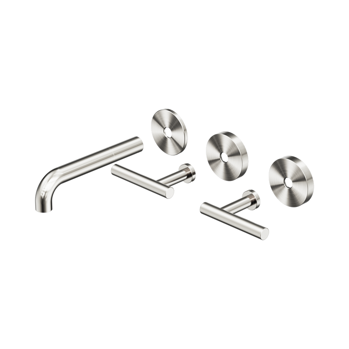 Nero 25D019BN Mecca Wall Basin Bath Set 160mm Spout Trim kits Only Brushed Nickel image 2 | SKU: 25D019BN