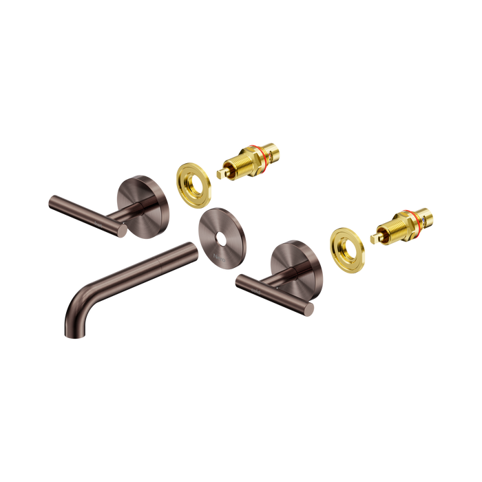 Nero Mecca Lever Wall Basin/Bath Set 160mm Spout Trim kits Only - Brushed Bronze