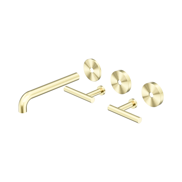 Nero 25D020BG Mecca Wall Basin Bath Set 185mm Spout Trim kits Only Brushed Gold image 2 | SKU: 25D020BG