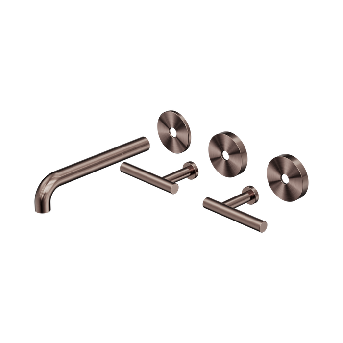 Nero 25D020BZ Mecca Wall Basin Bath Set 185mm Spout Trim kits Only Brushed Bronze image 2 | SKU: 25D020BZ