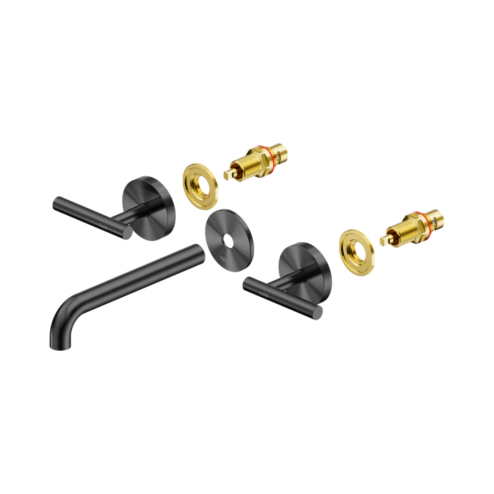 Nero Mecca Lever Wall Basin/Bath Set 185mm Spout Trim kits Only - Gun Metal
