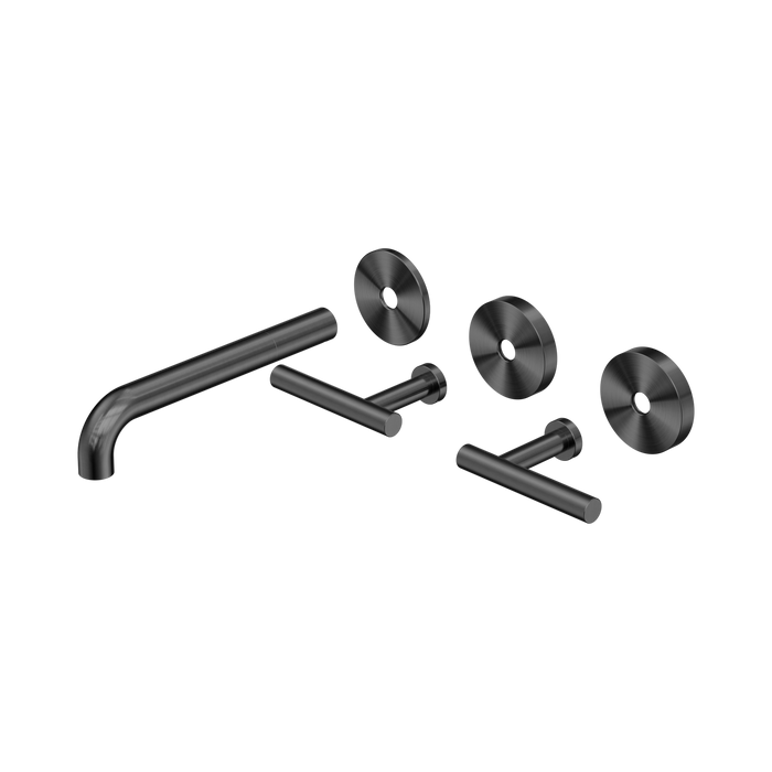 Nero 25D020GM Mecca Wall Basin Bath Set 185mm Spout Trim kits Only Gun Metal image 2 | SKU: 25D020GM
