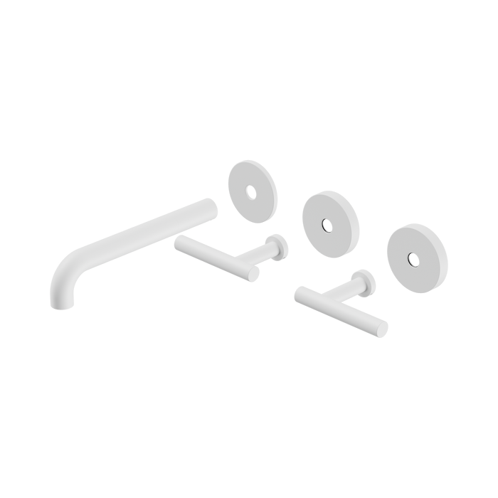 Nero 25D020MW Mecca Wall Basin Bath Set 185mm Spout Trim kits Only Matte White image 2 | SKU: 25D020MW