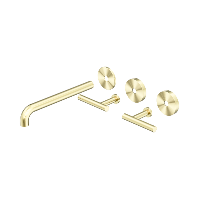 Nero 25D021BG Mecca Wall Basin Bath Set 220mm Spout Trim kits Only Brushed Gold image 2 | SKU: 25D021BG