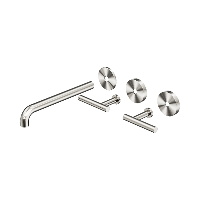 Nero 25D021BN Mecca Wall Basin Bath Set 220mm Spout Trim kits Only Brushed Nickel image 2 | SKU: 25D021BN