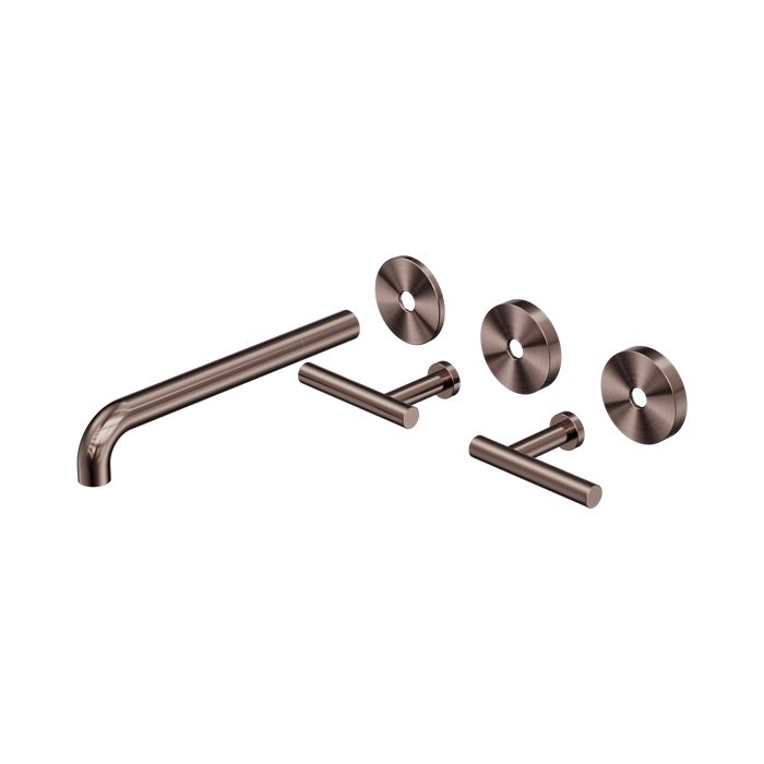 Nero 25D021BZ Mecca Wall Basin Bath Set 220mm Spout Trim kits Only Brushed Bronze image 2 | SKU: 25D021BZ