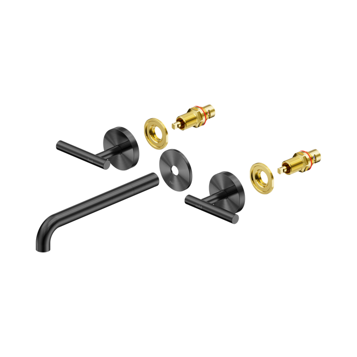 Nero Mecca Lever Wall Basin/Bath Set 220mm Spout Trim kits Only - Gun Metal
