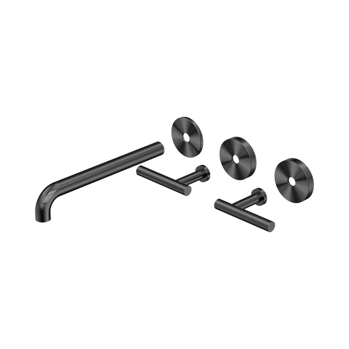 Nero 25D021GM Mecca Wall Basin Bath Set 220mm Spout Trim kits Only Gun Metal image 2 | SKU: 25D021GM