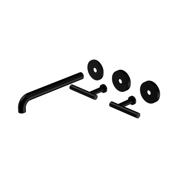 Nero 25D021MB Mecca Wall Basin Bath Set 220mm Spout Trim kits Only Matte Black image 2 | SKU: 25D021MB