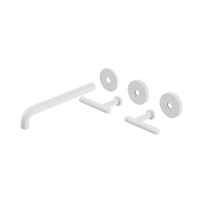 Nero 25D021MW Mecca Wall Basin Bath Set 220mm Spout Trim kits Only Matte White image 2 | SKU: 25D021MW
