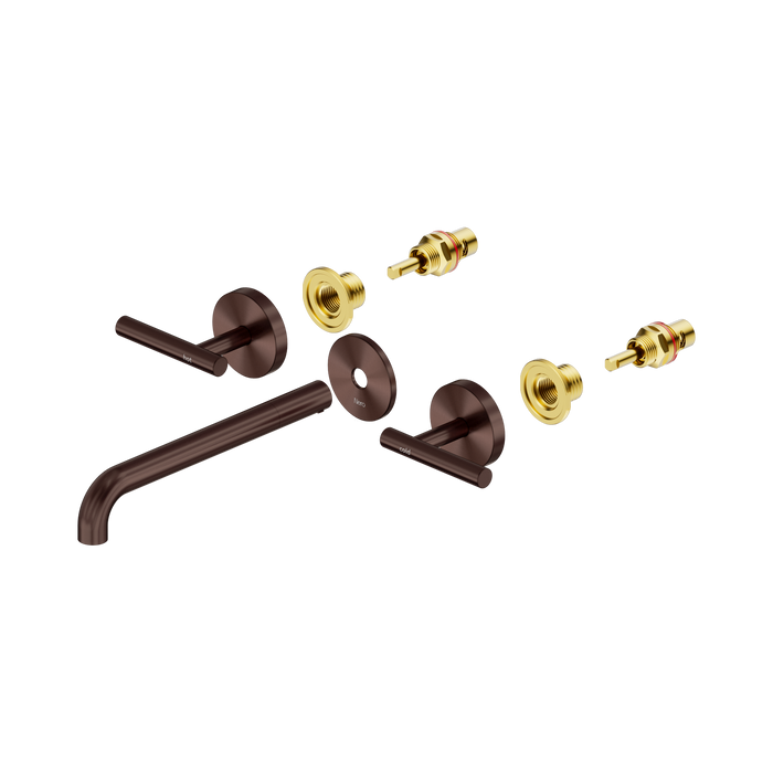 Nero Mecca Lever Wall Basin/Bath Set 220mm Spout Trim kits Only - Rome Bronze