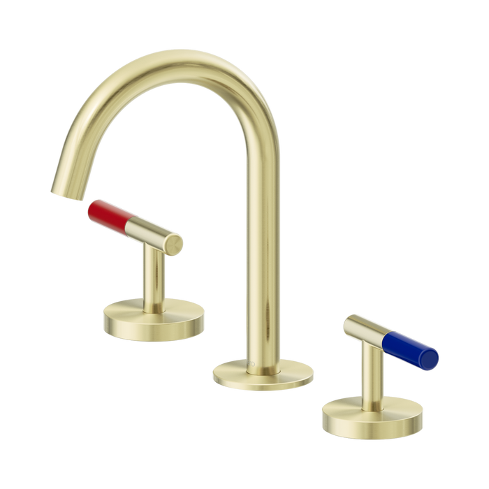 Nero Mecca Care Lever Basin Set Arc Spout - Brushed Gold