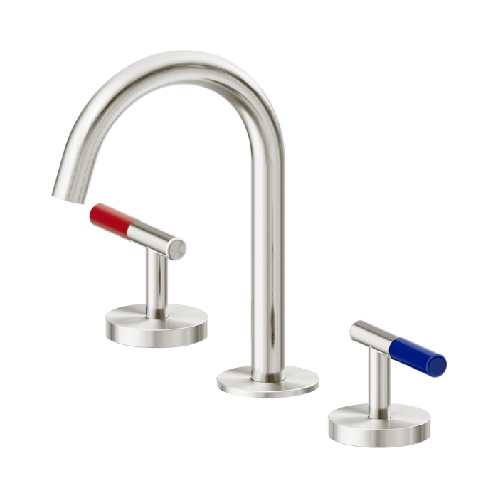 Nero Mecca Care Lever Basin Set Arc Spout - Brushed Nickel