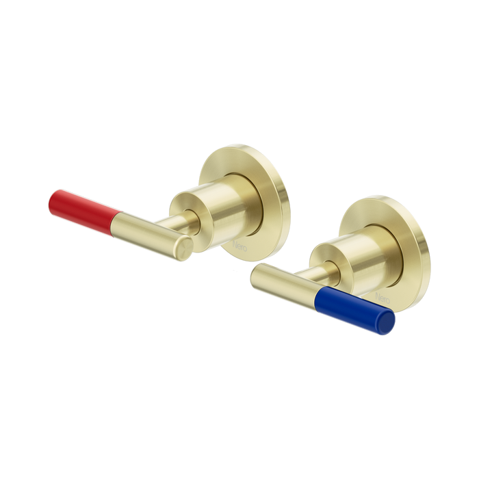 Nero Mecca Care Lever Wall Top Assemblies - Shallow Fit - Brushed Gold