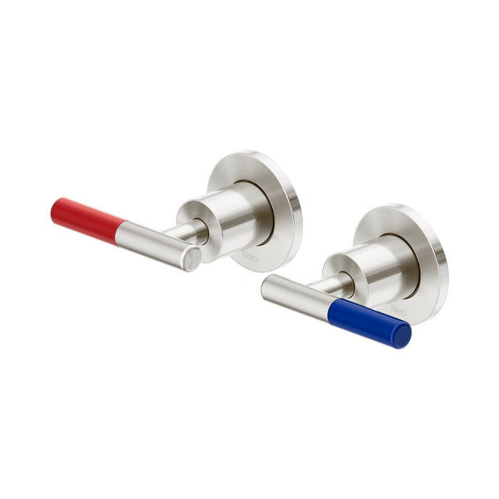 Nero Mecca Care Lever Wall Top Assemblies - Shallow Fit - Brushed Nickel