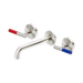 Nero Mecca Care Lever Wall Basin/Bath Set 185mm Spout - Brushed Nickel