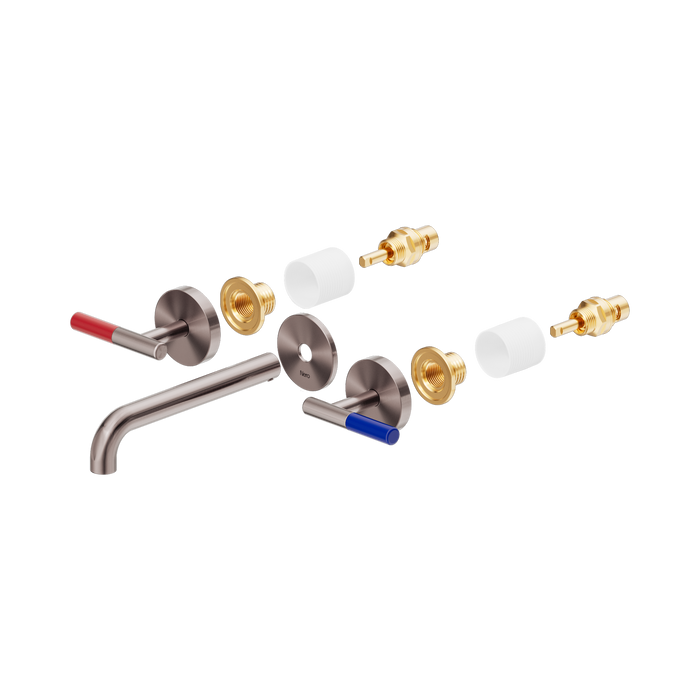 Nero Mecca Care Lever Wall Basin/Bath Set 185mm Spout Trim Kit Only - Brushed Bronze