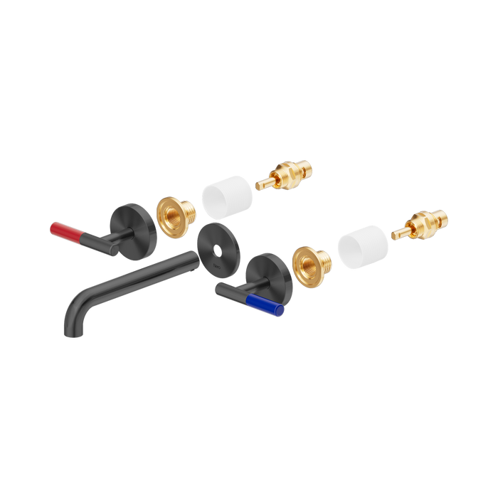 Nero Mecca Care Lever Wall Basin/Bath Set 185mm Spout Trim Kit Only - Gun Metal