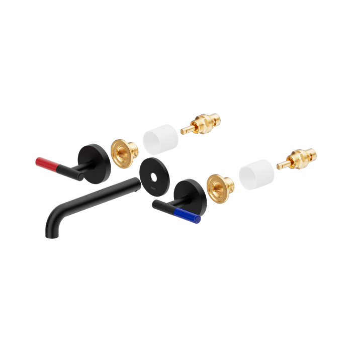 Nero Mecca Care Lever Wall Basin/Bath Set 185mm Spout Trim Kit Only - Matte Black