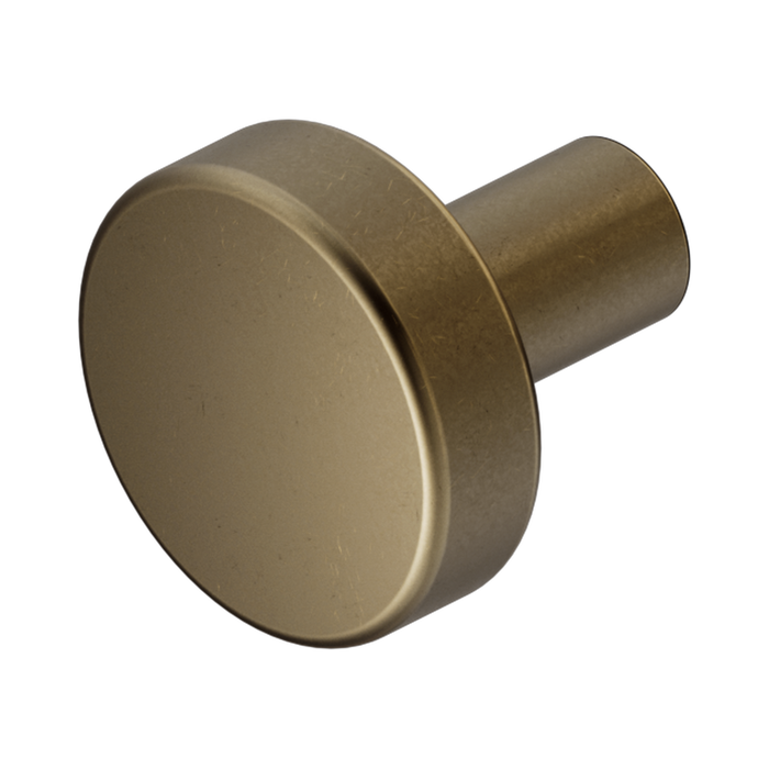 Nero Mecca Cabinet Knob – Ø26 - Tumbled Antique Brass